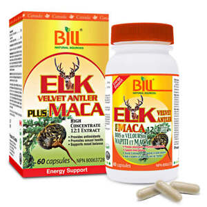 Bill Natural Sources Elk Velvet Antler Plus Maca Antioxidants 60 Capsules NEW