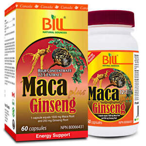 Bill Natural Sources Maca Plus Ginseng Physical Stress Support Mental 60 pcs NEW