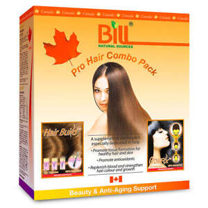 Bill Natural Sources Pro Hair Combo Pack GrowFLX HairBuild Vit B 200 Caps NEW