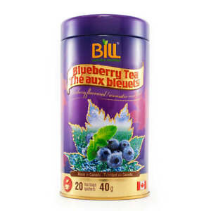 Bill Natural Sources Blueberry Tea Hydration Boost Immunity Tin 20 Teabags NEW