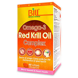 Bill Natural Sources Omega-3 Red Krill Oil Complex Cognitive Health 60 pcs NEW