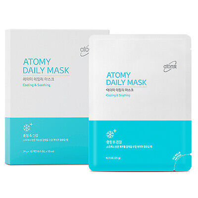 Atomy Daily Mask Cooling and Soothing Natural Moisture Skin 10 Sheets Box NEW